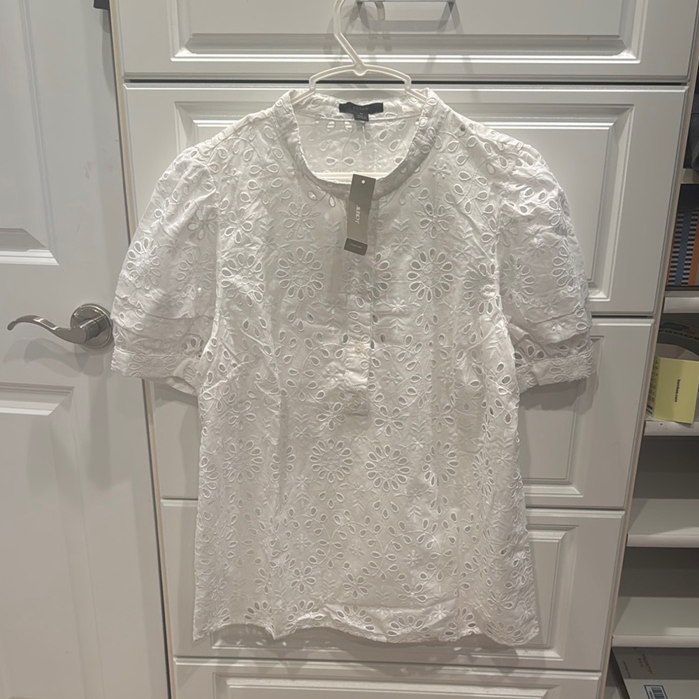 JCrew White Eyelet Blouse